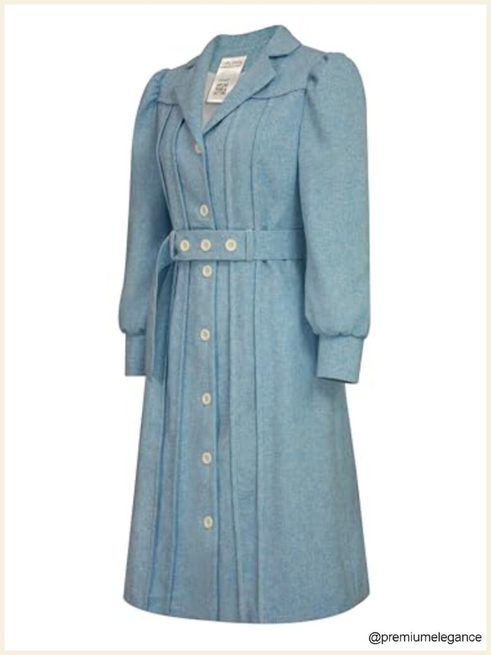Women's Boucle Dress Coat with Notch Collar, Button Front, Knee-Length, Plus - Picture 2 of 4